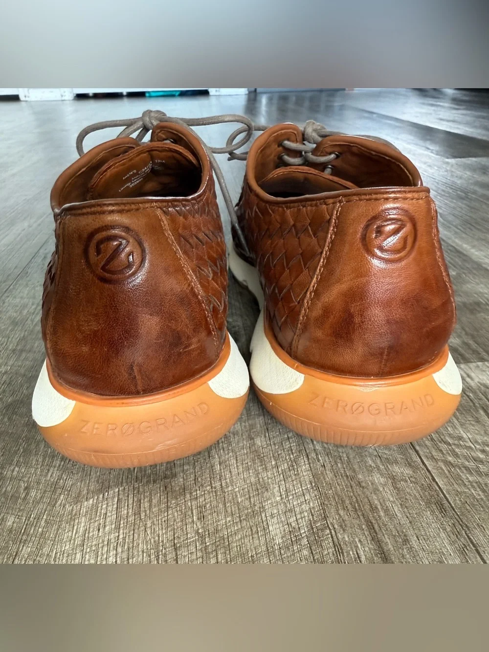 COLE HAAN Woven Brown Leather 4.ZERØGRAND Oxford‎ Sneakers 12M